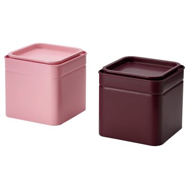 BLOMNING, tin with lid for coffee/tea/2 pack, 10x10x10 cm, 206.090.25