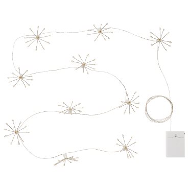 STRÅLA, lighting chain with built-in LED light source/battery-operated/sparkler, 2.2 m, 206.332.09