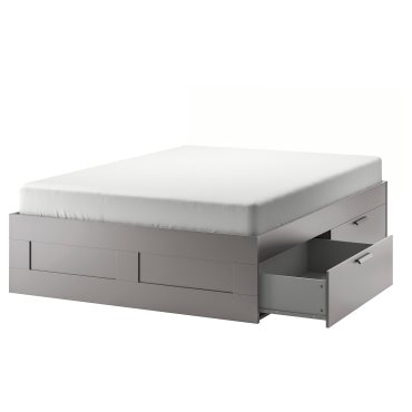 BRIMNES, bed frame with storage, 180x200 cm, 306.027.97