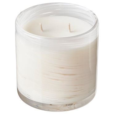 KRONSÅNGARE, scented candle in glass, 2 wicks/Vanilla, 50 hr, 306.203.34