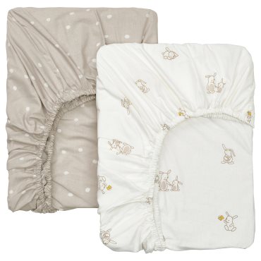 LEN, fitted sheet for cot 2 pack, 70x140 cm, 306.251.24