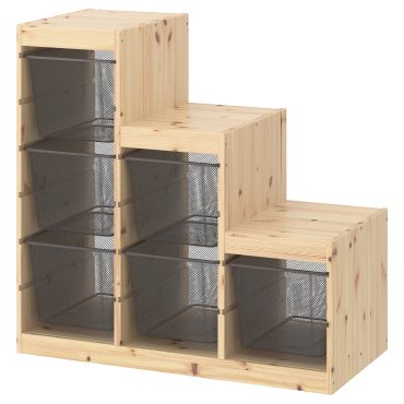TROFAST, παιδικό έπιπλο αποθήκευσης με κουτιά, 94x44x91 cm, 394.779.73