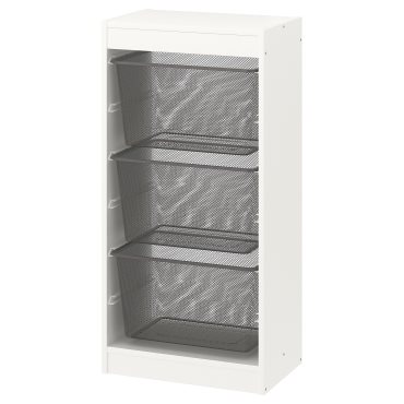 TROFAST, παιδικό έπιπλο αποθήκευσης με κουτιά, 46x30x94 cm, 394.787.17