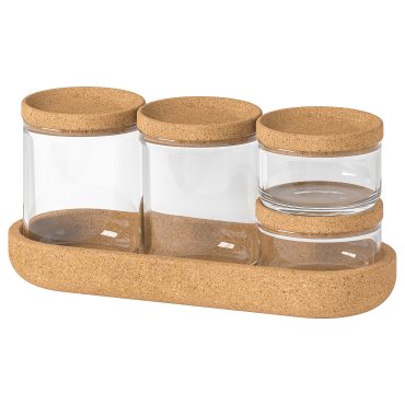 SAXBORGA, jar with lid and tray, set of 5, 403.918.79