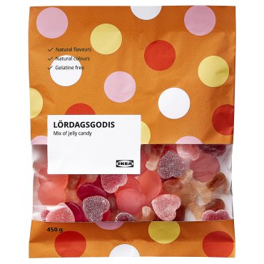 LORDAGSGODIS, mix of jelly candy, 450 g, 404.974.37