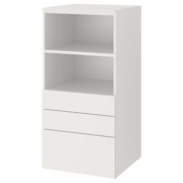 SMASTAD/PLATSA, bookcase with 3 drawers, 493.878.06