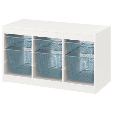 TROFAST, παιδικό έπιπλο αποθήκευσης με κουτιά, 99x44x56 cm, 494.798.39