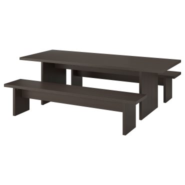 BERGSHYTTAN, table and 2 benches, 240x93 cm, 496.084.12
