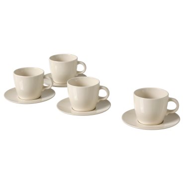 FÄRGKLAR, cup with saucer/glossy, 25 cl, 504.794.33