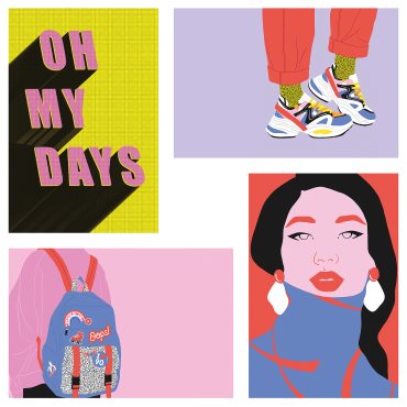 YLLEVAD, art card /oh my days, 4 pack, 505.548.42