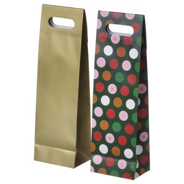 VINTERFINT, gift bag for bottle/2 pack, 13x41 cm, 506.043.09
