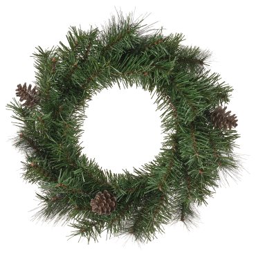 VINTERFINT, artificial wreath In/outdoor pine cone, 45 cm, 506.065.58