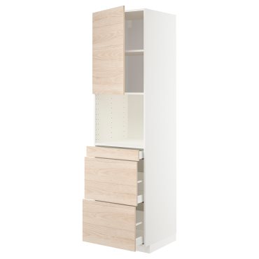 METOD, high cabinet for microwave combi with door/3 drawers, 60x60x220 cm, 594.628.95