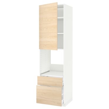 METOD, high cabinet for oven with door/2 drawers, 60x60x220 cm, 594.671.62