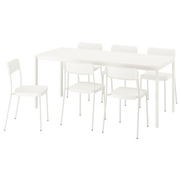 VIHALS, τραπέζι και 6 καρέκλες, 120/180x74 cm, 595.899.60