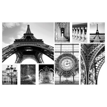 GRONBY, picture/ A day in Paris 179x112 cm, set of 9, 604.860.13