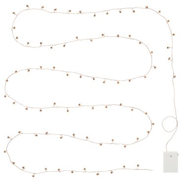 STRÅLA, lighting chain with built-in LED light source/battery-operated/bell, 4.5 m, 606.334.91