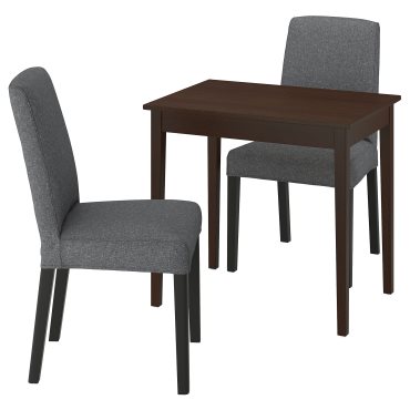 NÄSINGE/BERGMUN, table and 2 chairs, 80x60 cm, 695.969.98