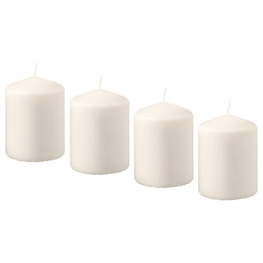 HEMSJO, unscented block candle, 4 pack, 701.242.62
