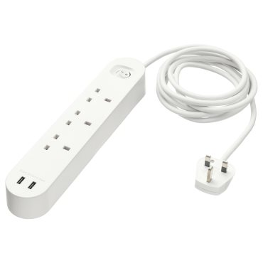 KOPPLA, 3-way socket with 2 USB ports, 3.0 m, 702.809.93