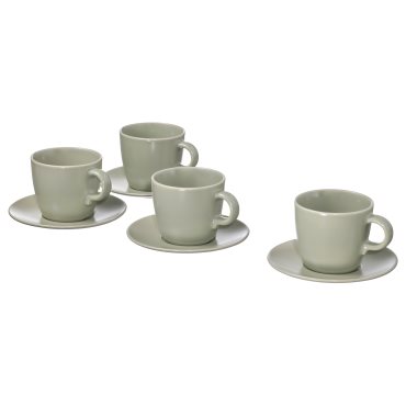 FÄRGKLAR, cup with saucer 4 pack, 25 cl, 704.781.59