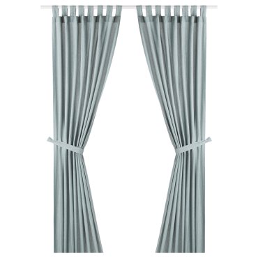 LENDA, curtains with tie-backs 1 pair, 140x300 cm, 704.981.81