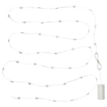 FRÖJDA, γιρλάντα με ενσωματωμένο φωτισμό LED/40 λαμπτήρες/λειτουργία με μπαταρία/μίνι/αστέρι, 705.821.51