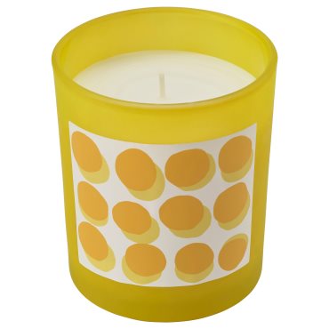 SVARTOXBÄR, scented candle in glass/mimosa, 45 hr, 705.826.60
