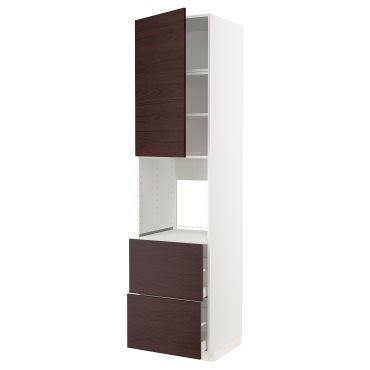 METOD, high cabinet for oven with door/2 drawers, 60x60x240 cm, 794.613.57