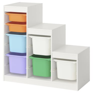 TROFAST, storage combination with boxes, 99x44x94 cm, 795.734.06