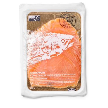 SJORAPPORT, cold smoked salmon ASC certified/frozen, 200 g, 803.600.22