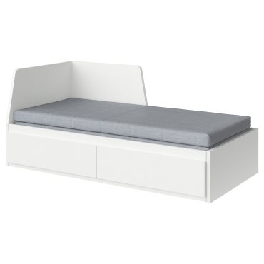 FLEKKE, κρεβάτι επισκέπτη day bed 2 συρτάρια/2 στρώματα, 80x200 cm, 894.959.36