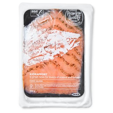 SJÖRAPPORT, cured salmon ASC certified/frozen, 200 g, 903.605.83