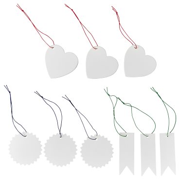 FONSTERFIKUS, label with string, set of 9, 905.823.86