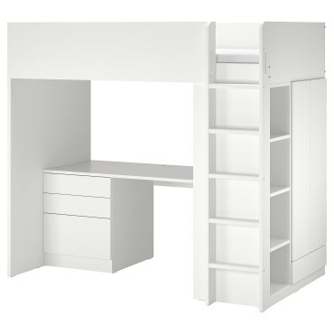 SMÅSTAD, loft bed with desk with 4 drawers, 90x200 cm, 994.288.66