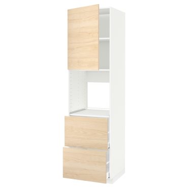 METOD, high cabinet for oven with door/2 fronts/2 high drawers, 60x60x220 cm, 994.684.52
