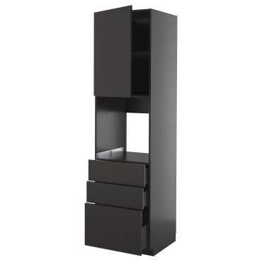 METOD/KNIVSHULT, high cabinet for oven with door/3 drawers, 60x60x220 cm, 995.881.38