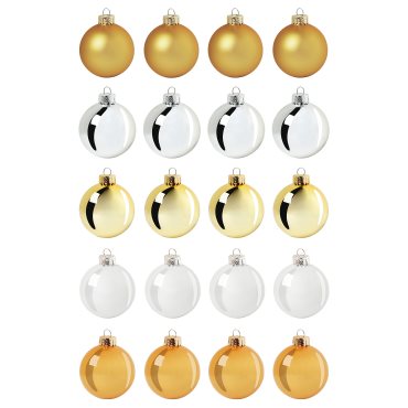 VINTERFINT, decoration bauble/glass/20 pack, 6 cm, 005.534.11