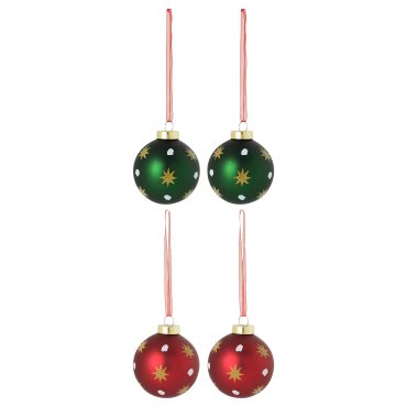 VINTERFINT, decoration bauble/glass/4 pack, 5 cm, 005.576.02