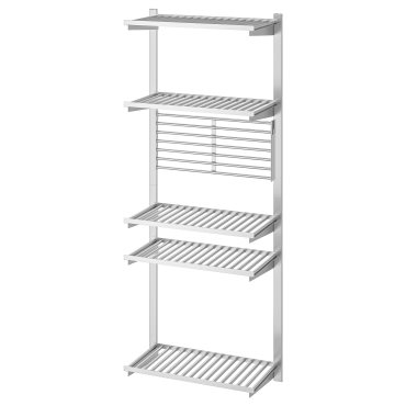 KUNGSFORS, suspension rail with shelf/wall grid, 093.083.97