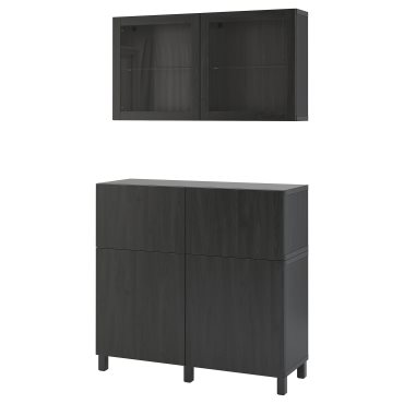 BESTÅ, storage combination with doors/drawers soft closing, 120x42x213 cm, 094.124.93