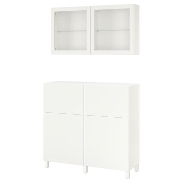 BESTÅ, storage combination with doors/drawers soft closing, 120x42x213 cm, 094.125.01