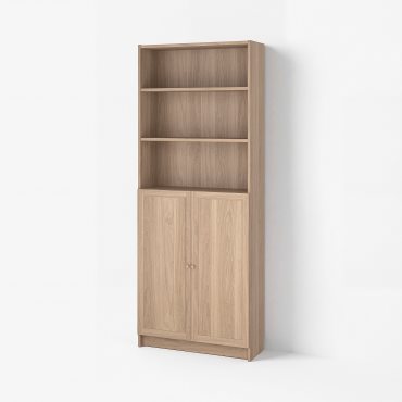 BILLY/OXBERG, bookcase with doors, 80x30x202 cm, 094.833.67