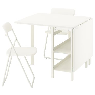 VIHALS, gateleg table and 2 folding chairs, 39/95/151x90 cm, 095.902.54