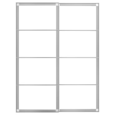 PAX, pair of sliding door frames with rail, 150x201 cm, 104.581.83