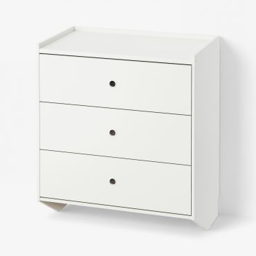 RACKNAS, συρταριέρα με 3 συρτάρια/επίτοιχη, 69x78 cm, 105.945.24