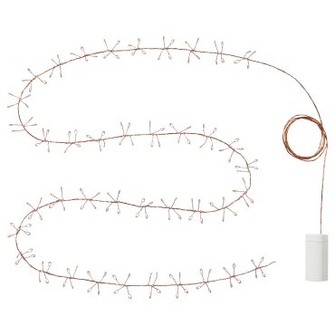 STRÅLA, γιρλάντα με ενσωματωμένο φωτισμό LED/160 λαμπτήρες/λειτουργία με μπαταρία, μίνι, 106.061.69