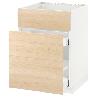 METOD/MAXIMERA, base cabinet for sink+3 fronts/2 drawers, 192.161.04