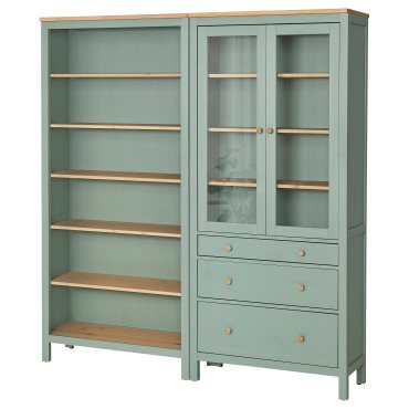 HEMNES, σύνθεση αποθήκευσης με πόρτες/συρτάρια, 180x197 cm, 196.023.41