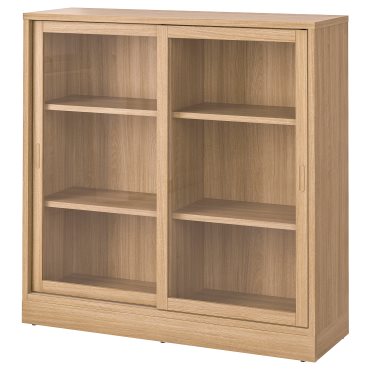 TONSTAD, cabinet with sliding glass doors, 121x37x120 cm, 204.892.78